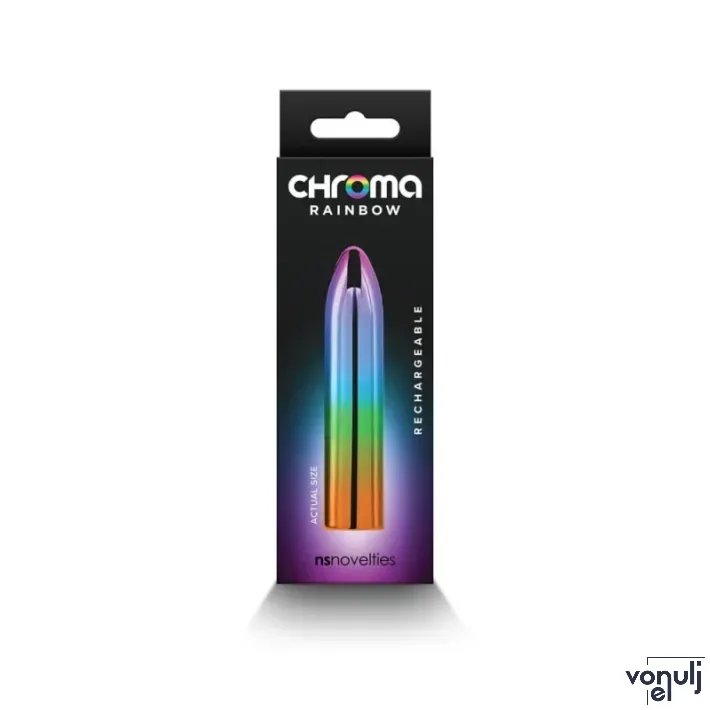NS NOVELTIES minivibrátor Chroma Rainbow Medium - szivárvány színű, vízálló, akkumulátoros