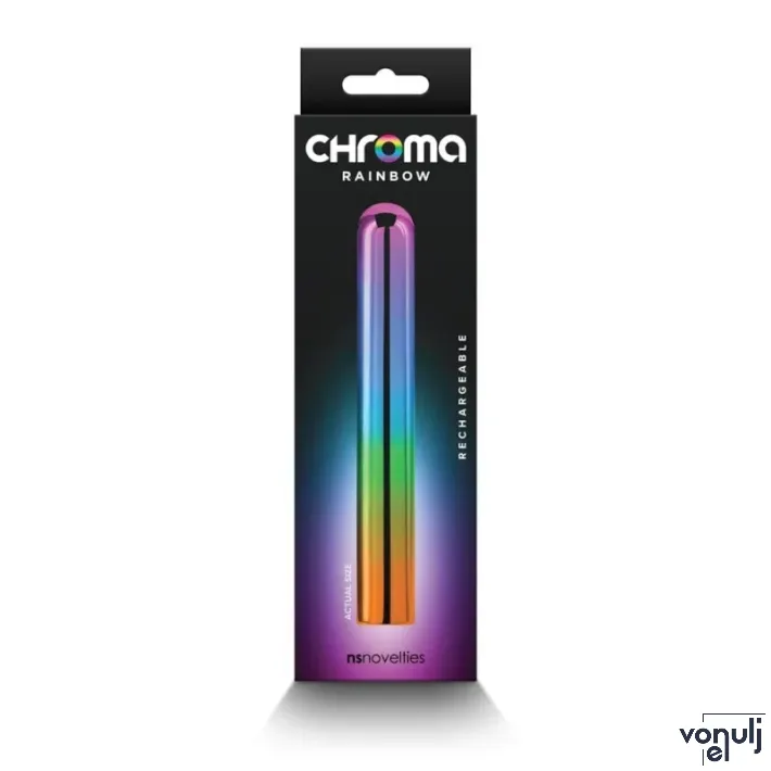 NS NOVELTIES vibrátor Chroma Rainbow Large - szivárvány színű, vízálló, akkumulátoros