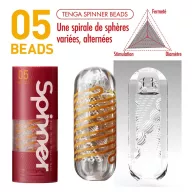 TENGA maszturbátor Spinner 05 Beads - vízálló, narancssárga színű tokban