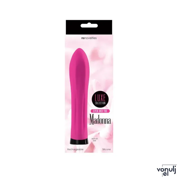 NS NOVELTIES rúdvibrátor Luxe Madonna Straight Seven Pink - rózsaszín színben, akkumulátoros, vízálló