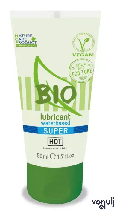 HOT intim síkosító Bio Lubricant Waterbased Superglide 50 ml - vízbázisú,vegán,glicerinnel,extra síkos,hosszantartó,óvszerhez és segédeszközhöz is
