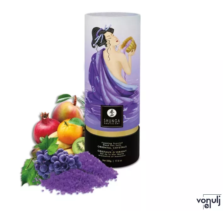 SHUNGA fürdőkristály Oriental Crystals Bath Salts Exotic Fruits 500 g - egzotikus gyümölcs illattal