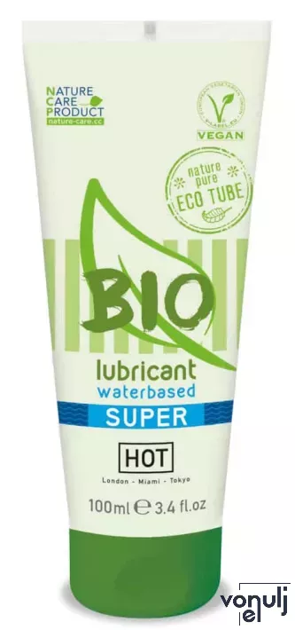 HOT intim síkosító Bio Lubricant Waterbased Superglide 100 ml - vízbázisú,vegán,glicerinnel,extra síkos,hosszantartó,óvszerhez és segédeszközhöz is