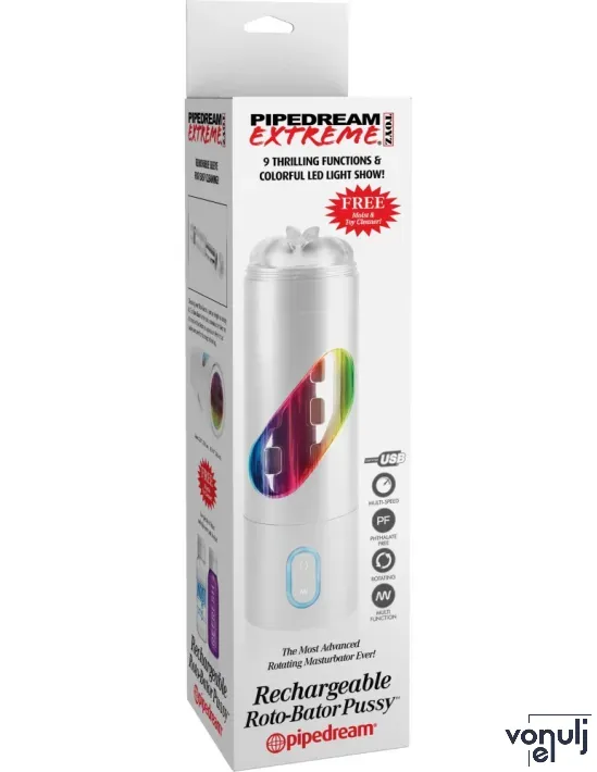 Műpunci maszturbátor Pipedream Rechargeable Roto-Bator Pussy - akkumulátoros,vízálló