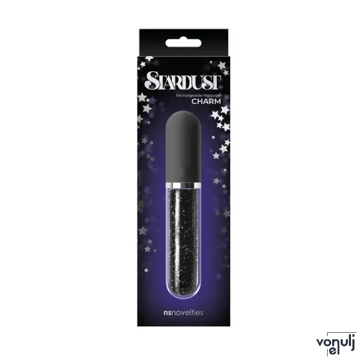NS NOVELTIES rúdvibrátor Stardust Charm Black - fekete színben, akkumulátoros, vízálló
