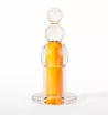 X-MEN fenékdugó 10 Speeds Vibrating Beaded Plug - áttetsző-narancssárga színben, vibrátoros, vízálló, akkumulátoros
