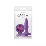 NS NOVELTIES fenékdugó Glams Mini Purple Gem - lila színben, lila kővel, mini méretben, vízálló, szilikon (8.5 cm)