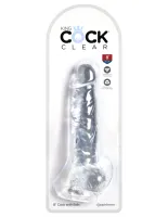 Élethű műpénisz Pipedream 8" with Balls Clear - vízálló