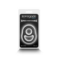 RENEGADE péniszgyűrű Cradle Black - fekete színben, heregyűrűs, vízálló, vibráció nélküli