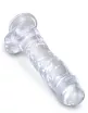 Élethű műpénisz Pipedream 8" with Balls Clear - vízálló