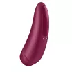 SATISFYER léghullámos csiklóizgató Curvy 1+ Rose Red - rezgő funkcióval, bordó színben, vízálló, akkumulátoros, ingyenes applikációval