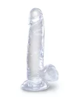 Élethű műpénisz Pipedream 7" with Balls Clear - vízálló