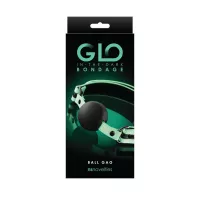 NS NOVELTIES szájpecek Glo Bondage Ball Gang Green - fekete-fehér színű, sötétben zölden világító, fetish játékokhoz