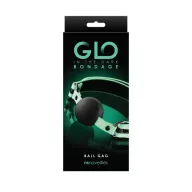 NS NOVELTIES szájpecek Glo Bondage Ball Gang Green - fekete-fehér színű, sötétben zölden világító, fetish játékokhoz