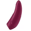 SATISFYER léghullámos csiklóizgató Curvy 1+ Rose Red - rezgő funkcióval, bordó színben, vízálló, akkumulátoros, ingyenes applikációval