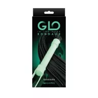 NS NOVELTIES korbács Glo Bondage Flogger Green - fekete-fehér színben, sötétben zölden világító nyéllel