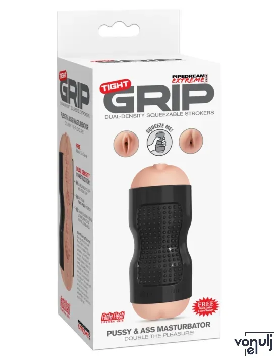 Műpunci és ánusz maszturbátor Pipedream Tight Grip Pussy&Ass - vízálló