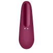 SATISFYER léghullámos csiklóizgató Curvy 1+ Rose Red - rezgő funkcióval, bordó színben, vízálló, akkumulátoros, ingyenes applikációval