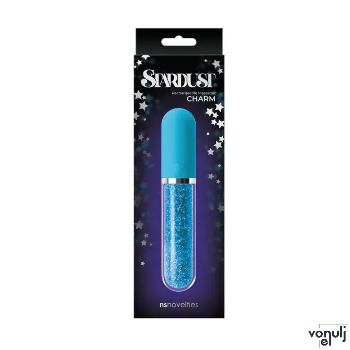 NS NOVELTIES rúdvibrátor Stardust Charm Blue - kék színben, akkumulátoros, vízálló