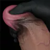 LOVETOY élethű dildó 9,5'' DUAL LAYERED SILICONE COCK XXL - nagy méretű, letapasztható, herékkel, vízálló, szilikon (24,6 cm)