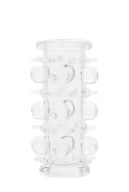 SEVEN CREATIONS péniszmandzsetta Silicone Sleeve - áttetsző, stimuláló felszínnel, vízálló ( 7.5 cm )