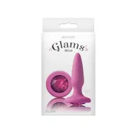 NS NOVELTIES fenékdugó Glams Mini Pink Gem - rózsaszín színben, rózsaszín kővel, mini méretben, vízálló, szilikon (8.5 cm)