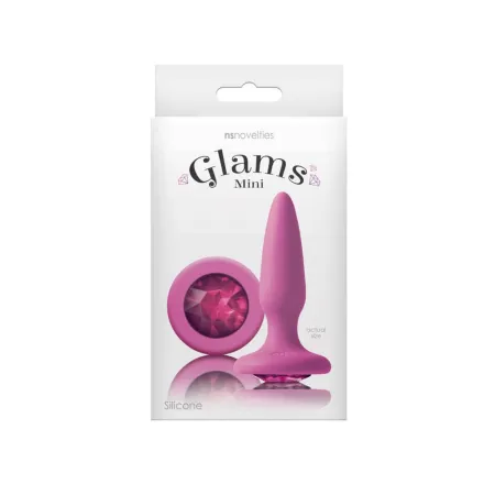 NS NOVELTIES fenékdugó Glams Mini Pink Gem - rózsaszín színben, rózsaszín kővel, mini méretben, vízálló, szilikon (8.5 cm)