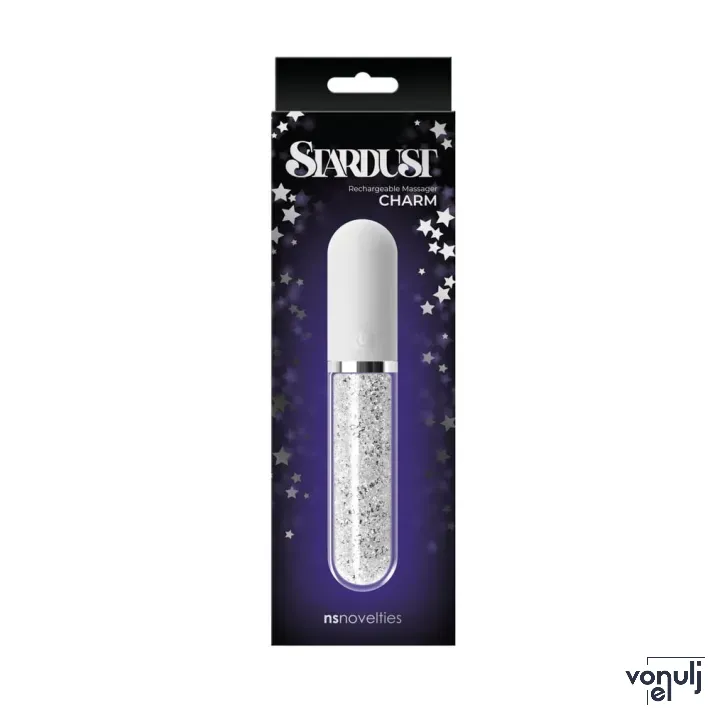 NS NOVELTIES rúdvibrátor Stardust Charm White - fehér színben, akkumulátoros, vízálló