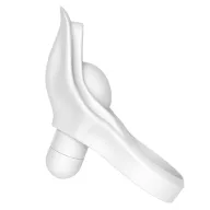 LOVETOY vibrációs péniszgyűrű Power Clit Silicone Cockring White - fehér színben, vibrációs funkcióval, csiklóizgatós, elemes