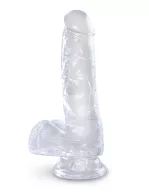 Élethű műpénisz Pipedream 6" with Balls Clear - vízálló