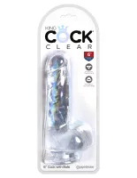 Élethű műpénisz Pipedream 6" with Balls Clear - vízálló