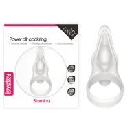 LOVETOY vibrációs péniszgyűrű Power Clit Silicone Cockring White - fehér színben, vibrációs funkcióval, csiklóizgatós, elemes