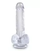 Élethű műpénisz Pipedream 6" with Balls Clear - vízálló