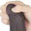 LOVETOY élethű vibrátor 9.0'' Dual Layered Silicone Rotator Brown - vízálló,letapasztható,forgó móddal,távirányítóval,akkumulátoros,szilikon(23 cm)