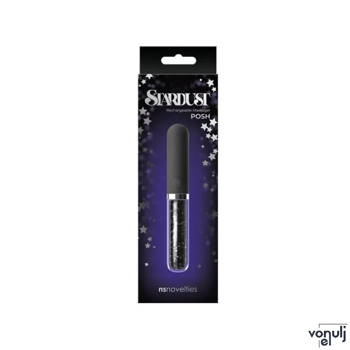 NS NOVELTIES minivibrátor Stardust Posh Black - fekete színben, akkumulátoros, vízálló
