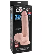 Élethű műpénisz Pipedream 9" Triple Density Cock With Swinging Balls - vízálló