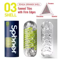 TENGA maszturbátor Spinner 03 Shell  - vízálló, sárga színű tokban