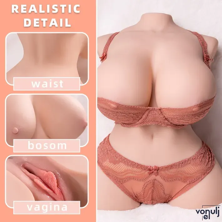 MISTRESS maszturbátor Tiny - realisztikus, testszínű, vibrátoros, vaginával, mellekkel, ülő pozícióban, akkumulátoros, vízálló