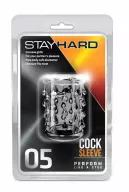 BLUSH péniszmandzsetta Stay Hard Cock Sleeve 05 Clear - áttetsző, csepp formájú, stimuláló felszín, vízálló, (5 cm)