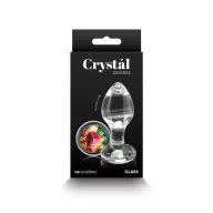 NS NOVETIES fenékdugó Crystal Desires Rainbow Gem - áttetsző, szivárvány színű kővel, M méretben, üveg, vízálló, (8,4 cm)