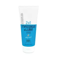 HOT intim síkosító Massage&Glide Gel 2in1 Silky Touch 200 ml - vízbázisú,masszázshoz is,hosszantartó,illat- és ízmentes,óvszerhez és segédeszközhöz is