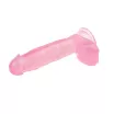 CHISA NOVELTIES élethű dildó 7 inch Dildo-Pink - közepes méretű, letapasztható, herékkel, rózsaszín színben, vízálló, PVC (17,5 cm)