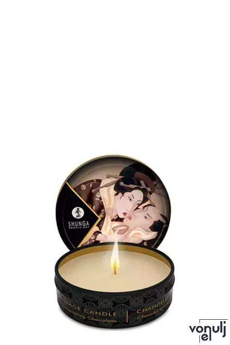 SHUNGA masszázsgyertya Mini Massage Candle 30ml/1oz Excitation Intoxica - csokoládé illattal