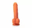 X-MEN hajlított dildó 7.5" Dildo Colours Pleasure Flesh 3 - realisztikus, testszínű, herékkel, letapasztható, vízálló, szilikon ( 19 cm )