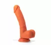 X-MEN hajlított dildó 7.5" Dildo Colours Pleasure Flesh 3 - realisztikus, testszínű, herékkel, letapasztható, vízálló, szilikon ( 19 cm )