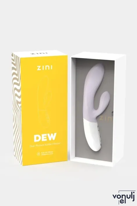 ZINI csiklóizgatós vibrátor Dew Dual Pleasure Rabbit Vibrator - lila színben, g-pontos, prémium, akkumulátoros, vízálló