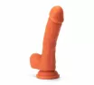 X-MEN hajlított dildó 7.5" Dildo Colours Pleasure Flesh 3 - realisztikus, testszínű, herékkel, letapasztható, vízálló, szilikon ( 19 cm )