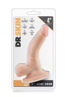 BLUSH hajlított dildó Dr. Skin 4 inch Mini Cock Beige - realisztikus, testszínű, letapasztható, vízálló, 10 cm