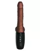 Élethű vibrátor Pipedream 7.5" Thrusting Cock with Balls Brown - akkumulátoros