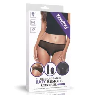 LOVETOY vibrációs bugyi IJOY Rechargeable Remote Control vibrating panties - fekete, behelyezhető vibrátorral, távirányítós, vízálló, akkumulátoros